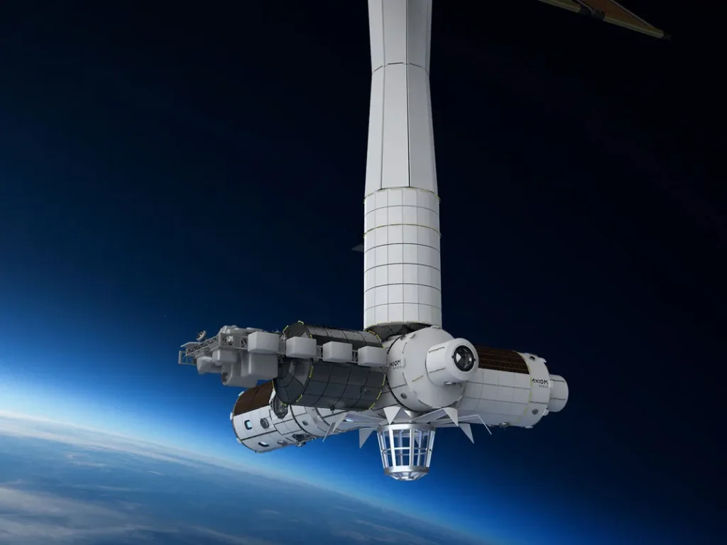 A rendering of Axiom’s station after it has detached from the ISS Axiom Space