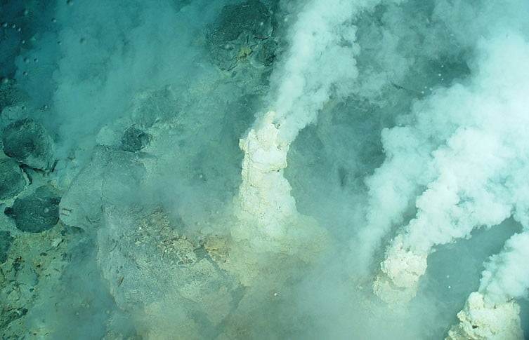hydrothermal vent white smoker eifuku two column