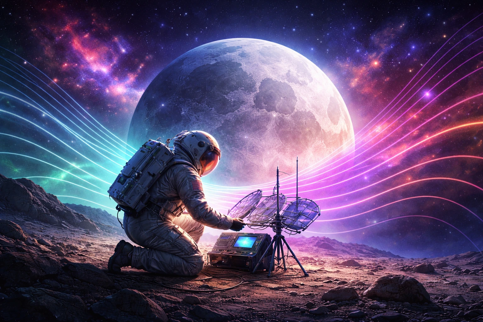 abstract image of scientist detecing radio waves