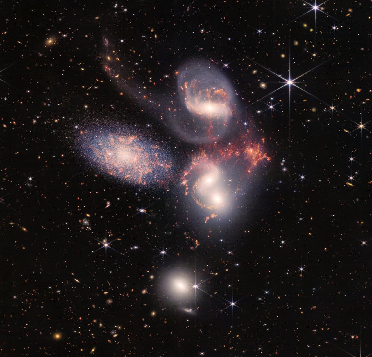 stephan’s quintet (nircam + miri imaging)