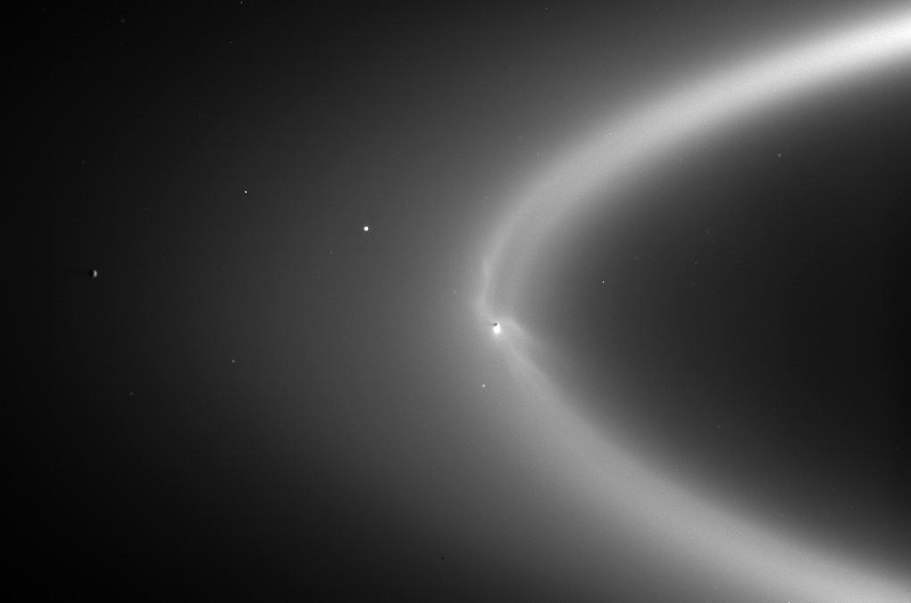 enceladus orbiting within saturn s e ring